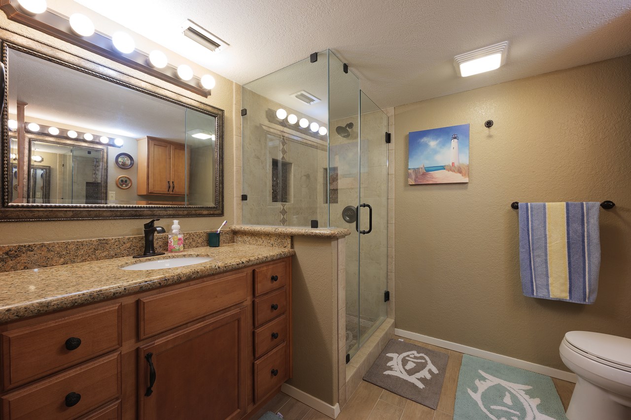 master bath with custom shower