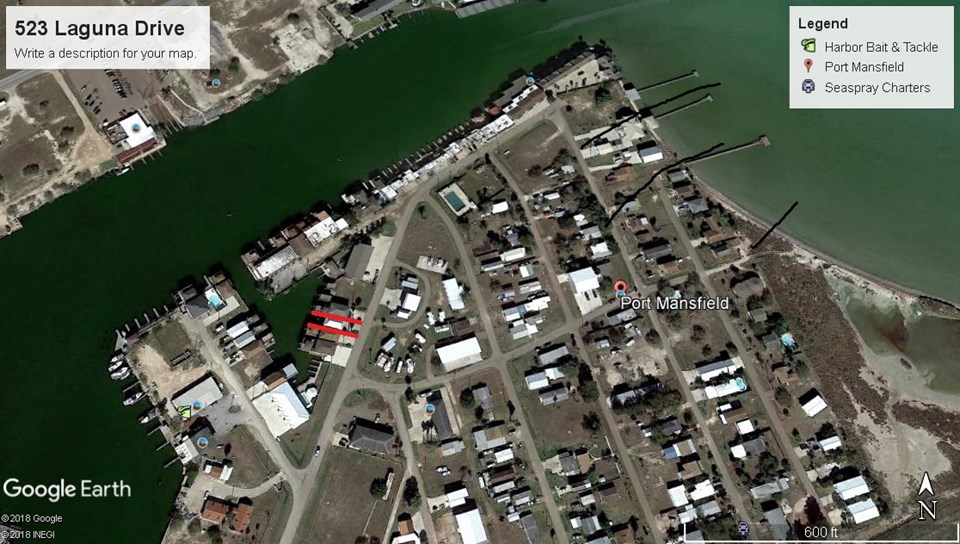 aerial view of property, outlined in red