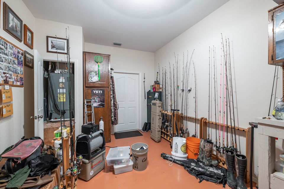 downstairs tackle room